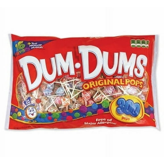 Dum Dums Dum-Dum Original Pops Individually Wrapped Assorted Flavors, 300 Pops Per Pack