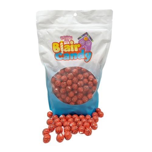 Chocolate Basketballs - 5 LB Resealable Stand Up Bulk Candy Bag (approx. 400 pieces) - Individually Wrapped Mini Chocolate Balls - Basketball Themed Novelty Candy