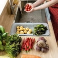 thumbnail image 3 of (Green) Drain Basket Retractable Plastic Sink Drain Rack Kitchen Drainer for Storage and Washing Dishes Fruits Vegetables, 3 of 5