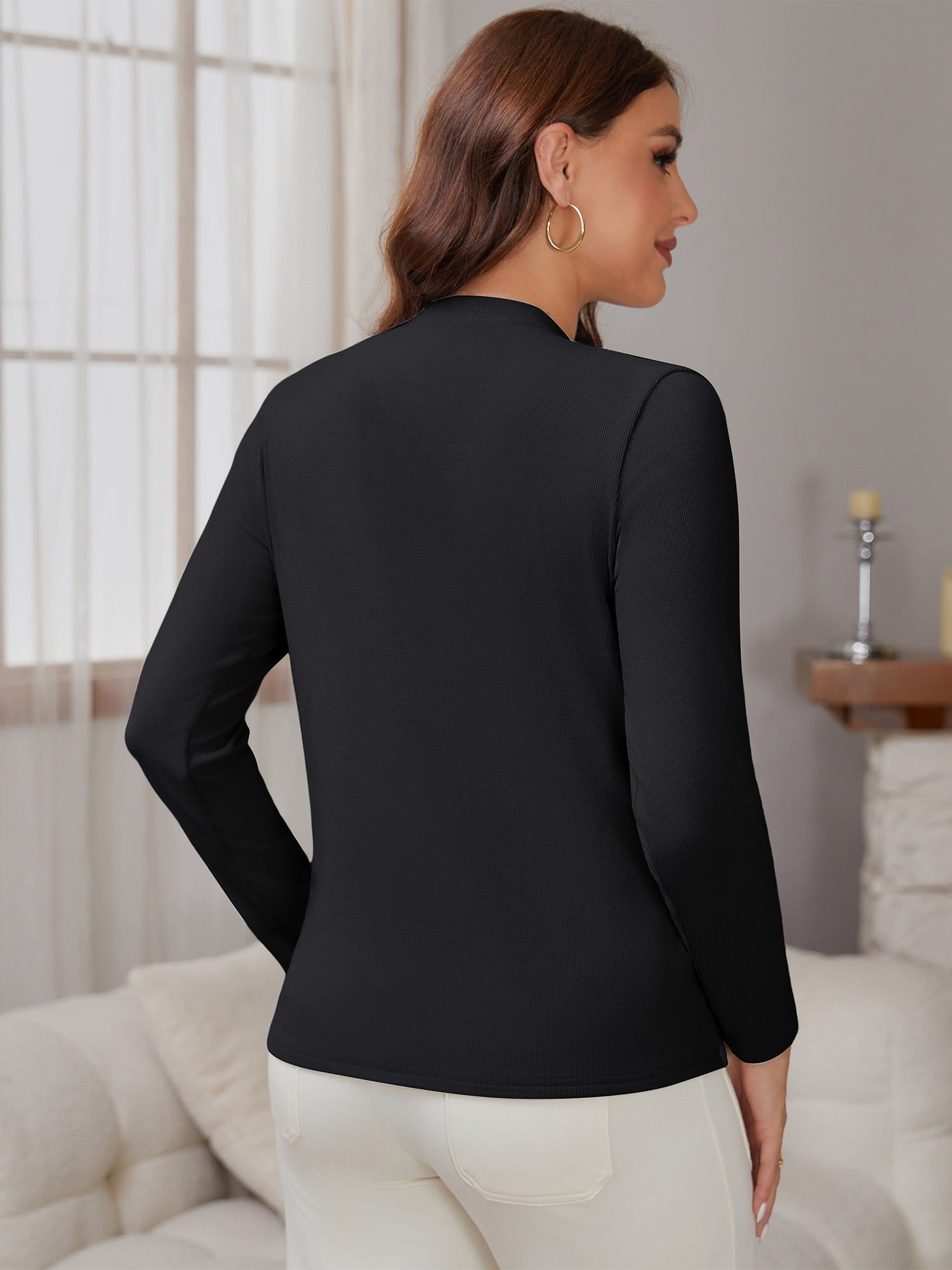 DARING DIVA Women's Nursing Maternity Faux Knit Postpartum Shirt 2-Piece S Black