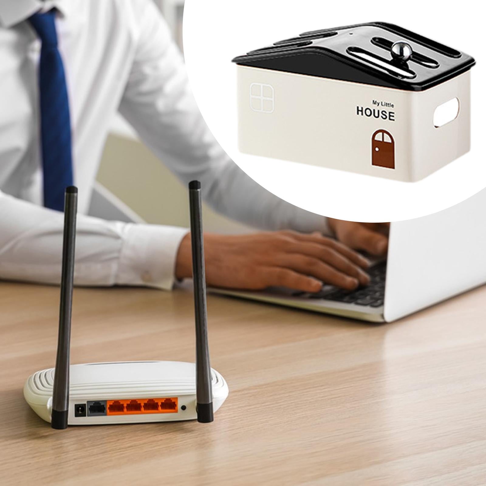 Fiocias Router Storage Box Cable Management Box Creative Ventilated Space Saving Desktop Single Layer