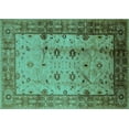thumbnail image 1 of Ahgly Company Machine Washable Indoor Rectangle Oriental Turquoise Blue Industrial Area Rugs, 2' x 4', 1 of 4