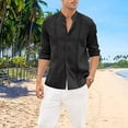 thumbnail image 3 of Camisas Casual Guayabera Cubana Para Hombre Manga Larga, 3 of 8