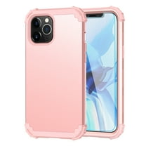 iPhone 12 Pro Case with Tempered Glass Screen Protector , Dteck Heavy Dual Layer Full Protection Rugged Shockproof Case Hard PC Protective Back Cover For Apple iPhone 12 Pro 6.1 inch, Rosegold