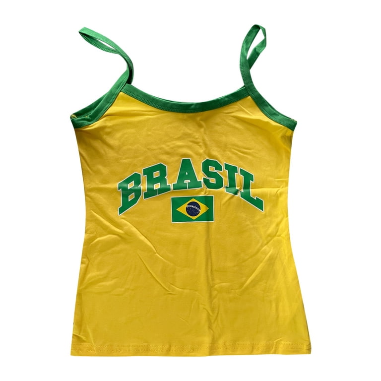 Hpapadks Tank Tops for Women Vintage 90S Streetwear Brazil Crop