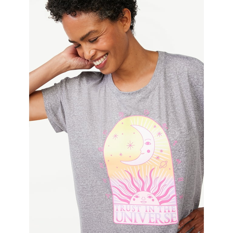 Joyspun Women's Print Sleepshirt with Pockets, 2-Pack, Sizes S/M to 2X/3X 