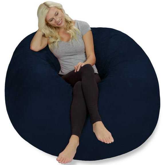 Chill Sack Bean Bag Chair Lounger, Microsuede Cover, Kids, Adults, 5 ft, Navy