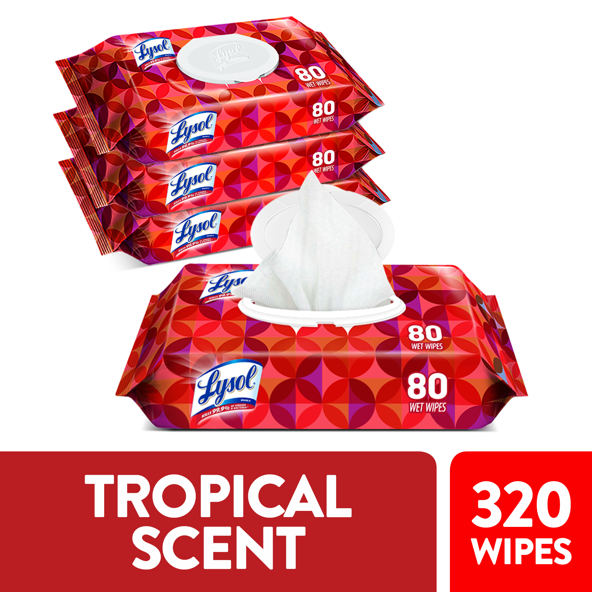 Lysol HandiPack Disinfecting Wipes, 80ct, Tropical Scent BrickSeek