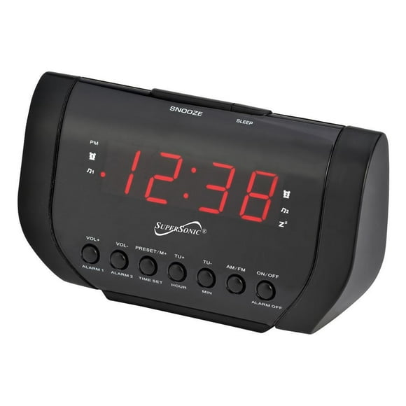 Supersonic Dual Alarm Clock Radio with USB Port