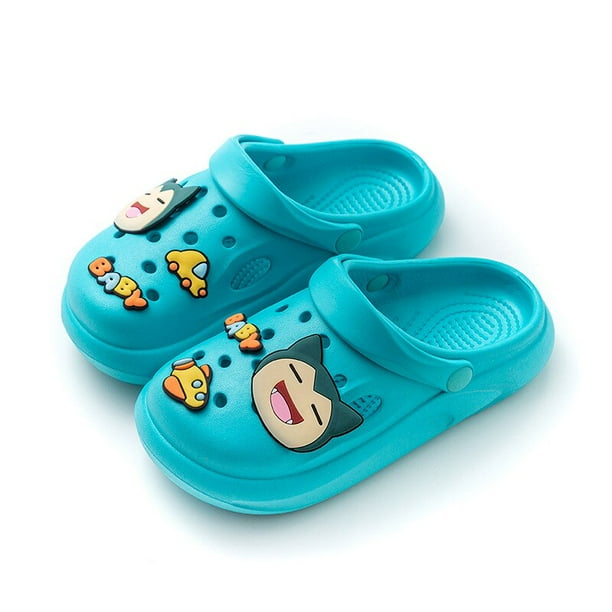 Zapatillas de Pikachu de Pokemon para niños y niñas, chanclas de interior Unisex, zapatos planos antideslizantes de baño, sandalias de playa, regalo para niños
