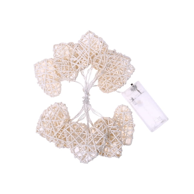 Mistaha 10LED Rattan Pattern String Lights for Christmas Decoration - Warm White Light, Battery Operated, Ideal for Indoor and Outdoor Use