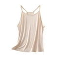 thumbnail image 2 of QSAWXQZ Women's Strap Tank Top Camisole Sleeveless Solid Loose Crewneck Pullover Shirt for Summer Beige M, 2 of 6