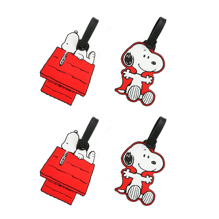 Peanuts Snoopy Luggage Tag 4-Piece Set - PVC Snoopy Suitcase Tags, Bag  Tags, and Travel Tags - Officially Licensed