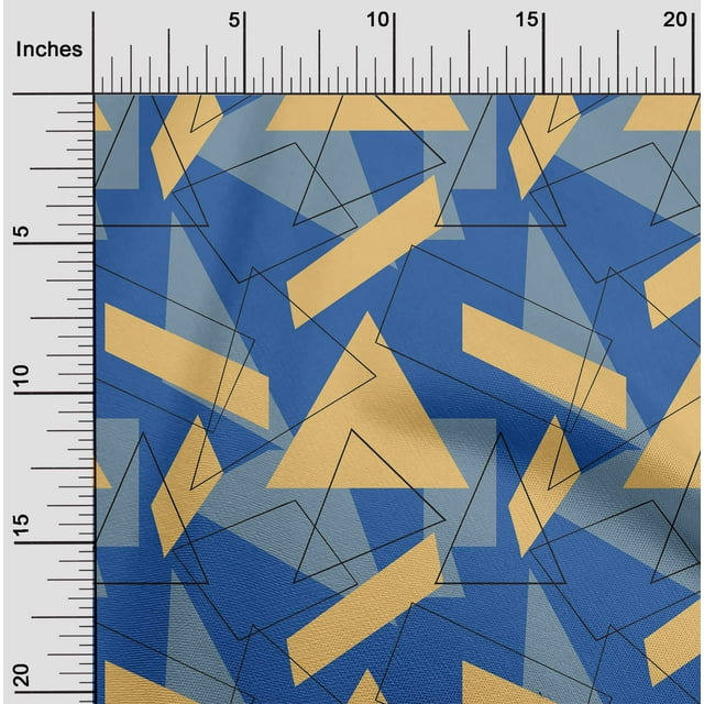 oneOone Cotton Silk Fabric Rectangle & Triangle Geometric Print Sewing Fabric BTY 42 Inch Wide