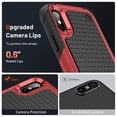 thumbnail image 2 of Nalacover iPhone XR Case, Heavy Duty 3 in 1 Rugged Shockproof Rugged Silicone Hybrid Hard PC Soft TPU Bumper Camera Raised Drop Protective Girls Women Boy Men Phone Covers, Red, 2 of 9