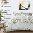 thumbnail image 4 of Green Eucalyptus Leaves Duvet Cover Set, Summer Botanical Weeping Soft Duvet Cover Twin Size Bedding Set 4 Pieces, 1 Quiltcover and 2 Pillowcases with Zipper, 1 Bed Sheet for All Seasons, 4 of 9