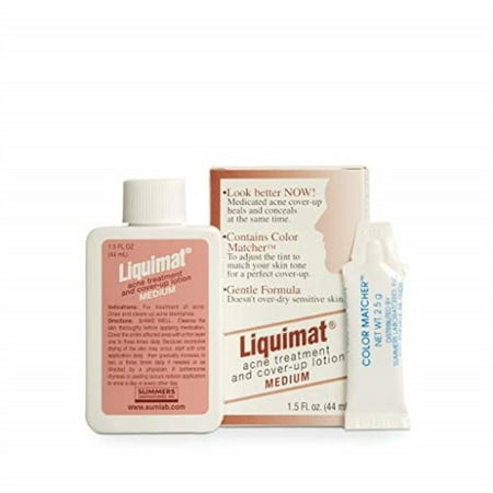 liquimat acne treatment and cover-up lotion, medium, 1.5