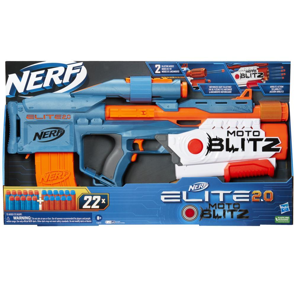 Nerf Elite 2.0 Motoblitz CS-10 Blaster, Motorized 10-Dart Blasting, Airblitz 6 Darts At Once, Clip, 22 Elite Darts - image 3 of 7