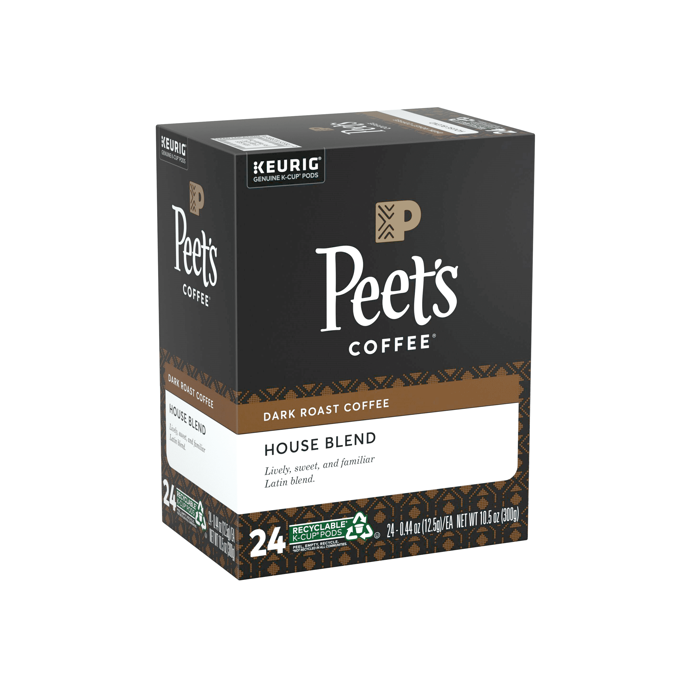 Peet's Coffee House Blend KCup Coffee Pods, Dark Roast, 24 ct for