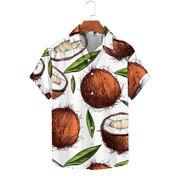 Cllios Mens Hawaiian Shirts Funny Tropical Graphic Aloha Tops Relaxed Fit Lapel Collared Short Sleeve T-shirts Oversized Button Down Bowling Shirts S-5XL