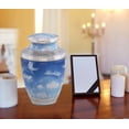 thumbnail image 5 of Picturesque Adult Cremation Urn - Handcrafted Funeral Urn for Ashes - Metal With Free Velvet Bag, 5 of 9