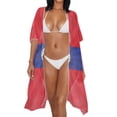 thumbnail image 3 of HELLHERO Belize Flag Print Beach Kimono - Lightweight Breathable Swimsuit Cover Up | Perfect for Tropical Vacations, Poolside & Beach Trips - Women's Loose Fit Summer Wear, 3 of 6