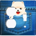 thumbnail image 4 of Metal Light Switch Plate Cover Cute Pomeranian Puppy Dog Pocket DOG003, 4 of 13