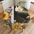 thumbnail image 3 of Chicken Sunflowers Round Tablecloth 54 inches Yellow Flower Bee Farms Animal Oil Painting Waterproof Oil-Proof Table Cloth Round Table Cover for Holiday Party Picnic Dinner Decor Indoor Outdoor Use, 3 of 9