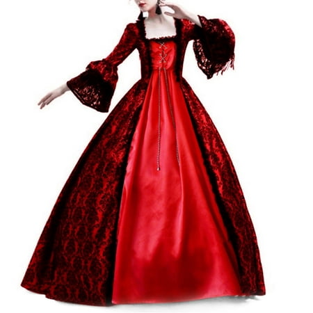 

Brglopf Women s 18th Medieval Renaissance Princess Rococo Ball Gown Lace Corset Long Gothic Dress Masquerade Theme Dresses Wine Red 5XL