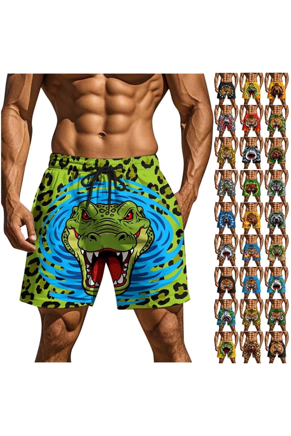 Mens Swim Trunks Funny Print Beach Shorts Hawaiian Vacation Board Shorts Swimwear Summer Swimming Short Pants with Pockets Multicolor XXXL