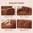 thumbnail image 6 of 141" Oversized Modular Sectional Sofa, L-Shaped Boneless Couch with Deep Seat, 5-Seater Velvet Cloud Couch with Ottoman for Living Room, Red, 6 of 9