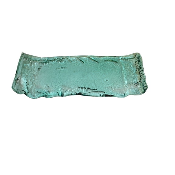 BIDK Home Textured Rectangular Glass Tray - 15.25" - Green