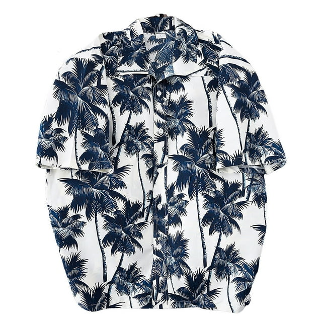 Sonducket Camisetas estampadas informales de manga corta para hombre, ropa holgada, camisas hawaianas, de gran tamaño, de un solo pecho, de Camisetas Beige METRO