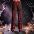 thumbnail image 5 of QWKLEAJ Halloween Pajama Pants Women Loose Fit Elastic Waist Lounge Pants Holiday Party Sleepwear Casual Home Trousers Pumpkin Cat Print Long Bottoms Comfy Nightwear, 5 of 6