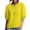 Yellow, variant on Women's Lime Green Puff Sleeve Blouse, Split V Neck Short Sleeve Loose Fit Pullover Summer Top, Solid Casual Shirt
