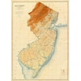 thumbnail image 2 of Geological Survey of New Jersey 11x14 Black Ornate Wood Framed with Double Matting Museum Art Print Titled - New Jersey State Map, 1888, 2 of 4