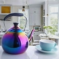thumbnail image 2 of ROYDOM Whistling Tea Kettle Stainless Steel Teapot, 2-Liter Rainbow Teakettle for Stovetop Induction Stove Top, Fast Boiling Heat Water Tea Pot Maker Colorful 2.1-Quart, 2 of 7