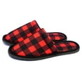 thumbnail image 3 of Chochili Men Lumberjack Home Slippers Black Red Lightweight Silent Walk Size 8 to 10, 3 of 5