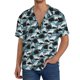 thumbnail image 1 of Fotbe Angry Shark Camisa Estampada de Manga Corta para Hombre, Casual de Verano, Estilo Playero, Sin Arrugas-XX-Large, 1 of 5