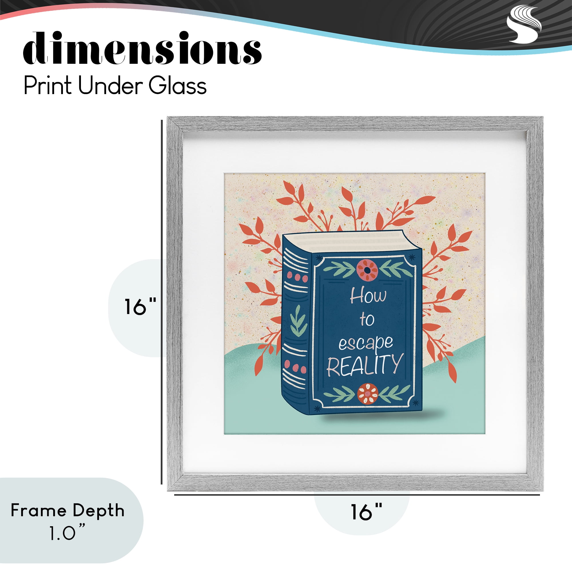 Stupell Industries How To Escape Reality Gray Framed Print Under Glass, design by Julia Frost