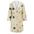 thumbnail image 4 of Women's Fleece Plush Robe Long Warm Plush Bathrobe Loungewear Jacket Printed Comfort Robe, 4 of 5