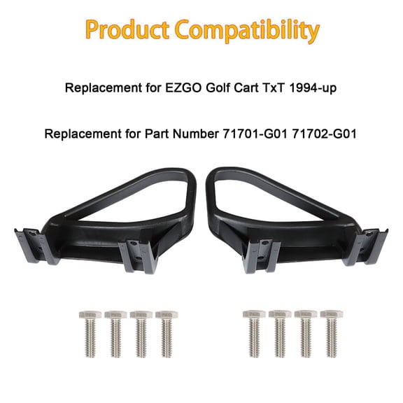 munirater 2 - Pack Golf Cart Seat Handles Hip Restraints Replacement for EZGO TXT Golf Cart 1994 - Up 71701 - G01 71702 - G01