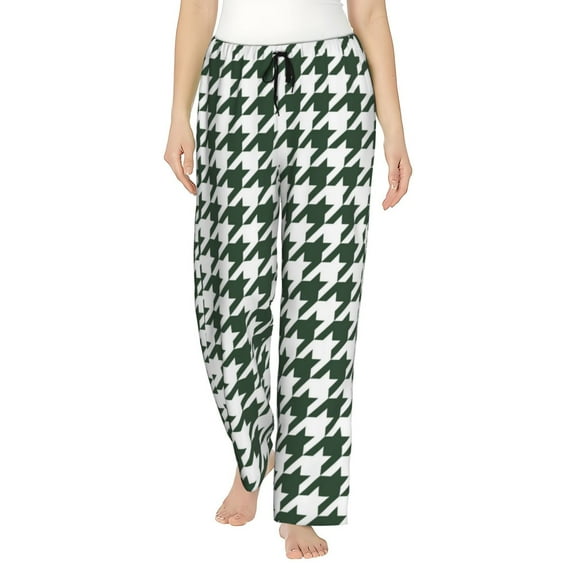Saiise Scottish Checkered Womens Pajama Pants Stretch Comfy Lounge Pants Drawstring Sleep Bottoms with Pockets-Small