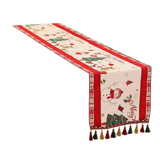 Jubipavy Tablecloth Christmas Table Flag Printed Rectangular Tablecloth Christmas Party Table Flag Tablecloth Home Decoration Adapts To Various Decoration Styles