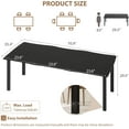 thumbnail image 2 of Dining Table for 6-8 People, Rustic Wave Irregular Edge Table with Thick MDF Top & Metal Frame, Waterproof Scratch-Resistant, Versatile for Dining/Work/Study, Black, 2 of 8