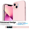 thumbnail image 5 of Shockproof Liquid Silicone Designed for iPhone 13 Case Gel Rubber Full Body Protection Anti-Shock Cover Case Drop Protection 6.1inch-Chalk Pink, 5 of 5