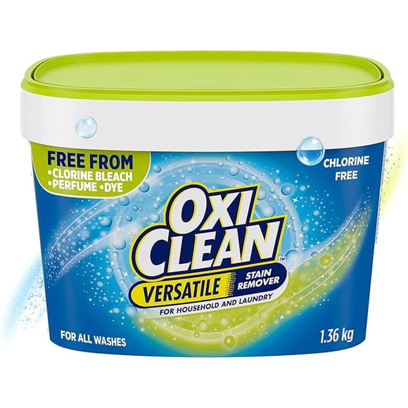 OxiClean Poudre Détachante Tout Usage pour la Maison, la Lessive, les Tapis et les Tissus d'Ameublement - Sûre pour les Couleurs, Sans Javellisant au Chlore, Sans Parfum, 1,36 kg