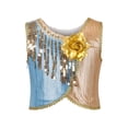 thumbnail image 4 of Girl Dress Blue Gold 3 Piece Tutu Sequin Ethnic Lehenga Choli Duppata 8 Years, 4 of 7
