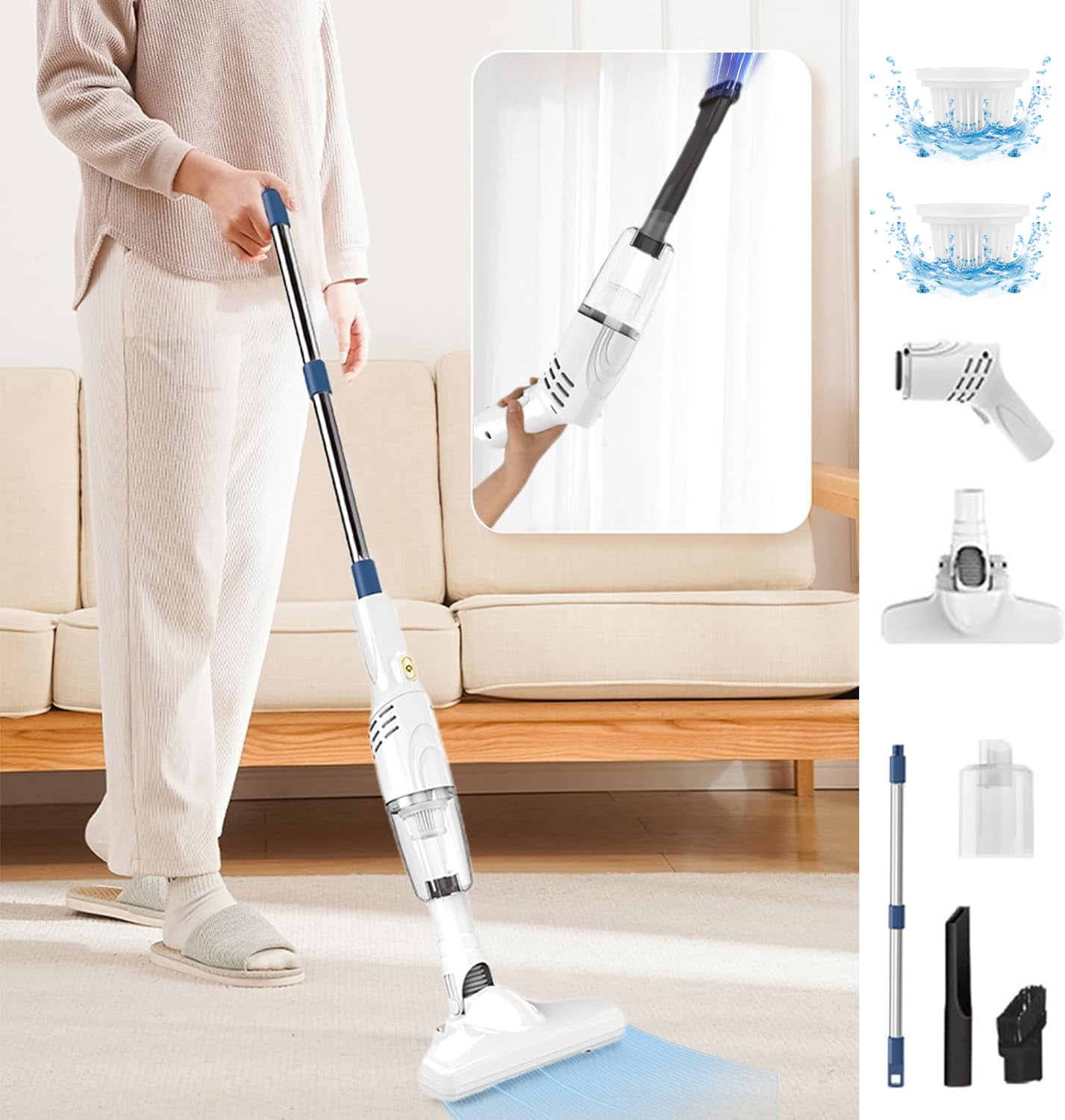 Tineco Lightweight Cordless Stick Vacuum with HEPA Filtration and LED Headlight LiteVak