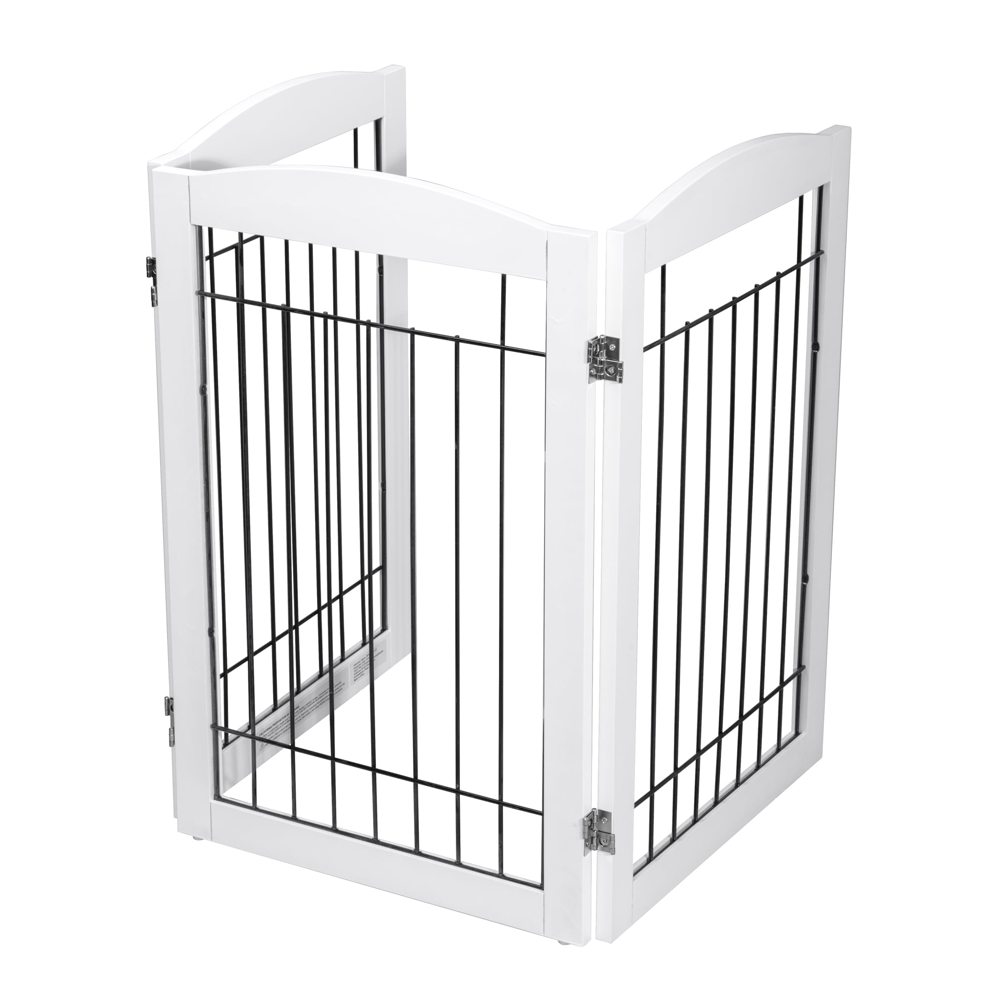 STAROUS Freestanding Foldable Wire Pet Gate for Dogs, 60 inches Extra Wide, 30 inches Tall 3 Panels Dog GateSet of Support Feet Included, White